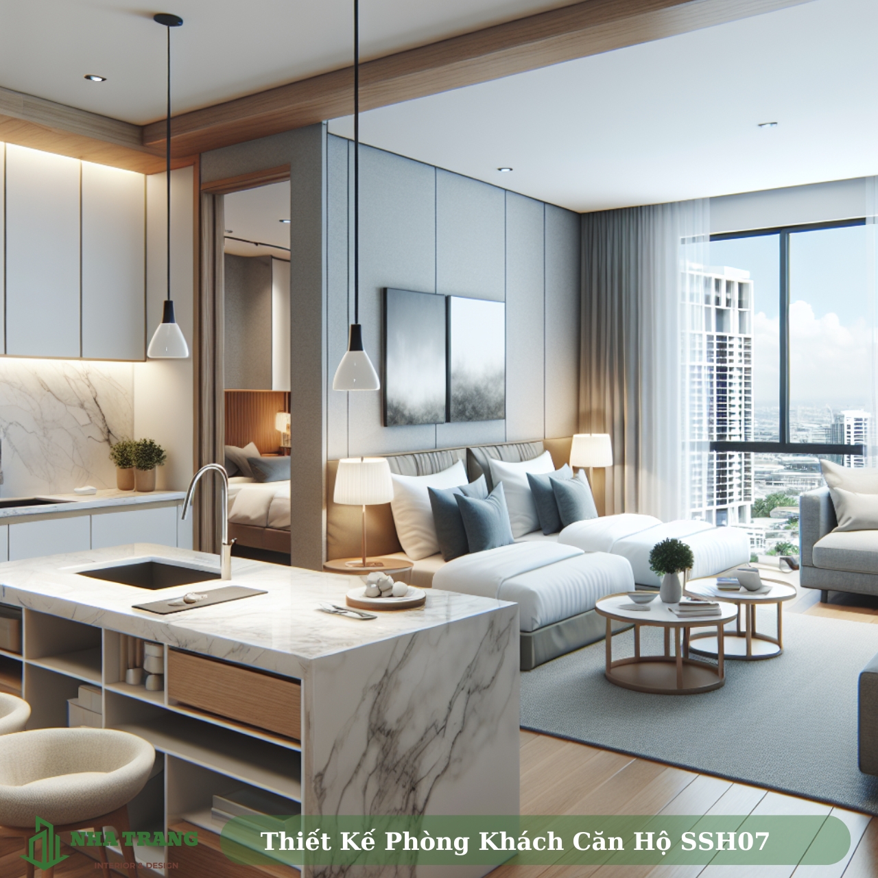 Thiết Kế Phòng Khách Căn Hộ SSH07