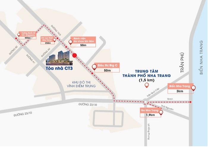 Vị Trí Toà Nhà CT3 Vĩnh Điềm Trung Nha Trang